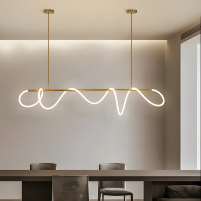 Elegant LED Island Light for Modern Including Silica Gel Shade