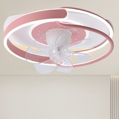 Modern Ceiling Fan with Stepless Dimming Remote Control and 7 Clear ABS Blades