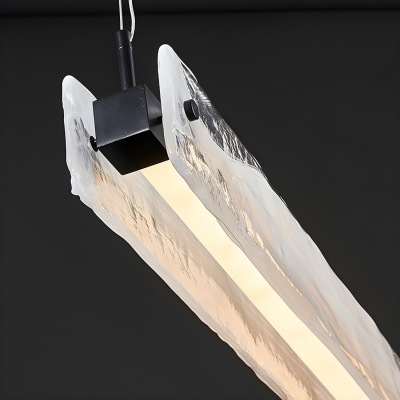 Modern Glass Island Light with Adjustable Hanging Length and LED Bulb