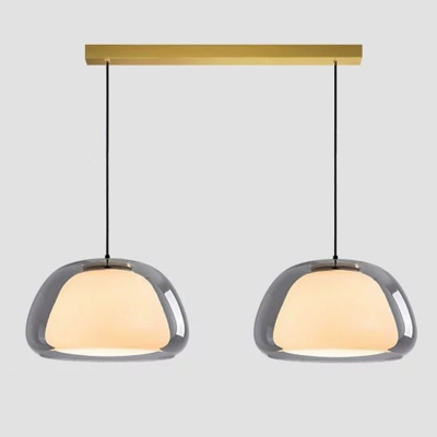 Modern Hanging Pendant Light with Clear Glass Shade and Adjustable Length for Direct Wired Electric
