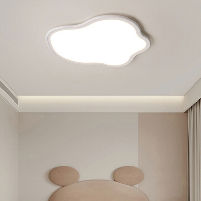 Modern LED Flush Mount Ceiling Light with Acrylic Shade, Third Gear Color Temperature, 1 Light