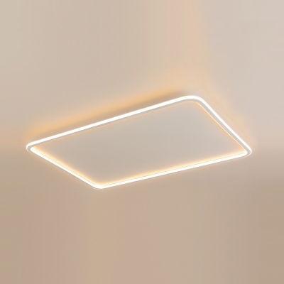 Modern Metal LED Flush Mount Rectangle Ceiling Light with Iron Shade