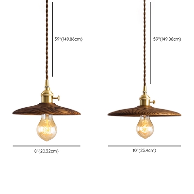 Modern Walnut Pendant Light with Adjustable Hanging Length and Round Canopy