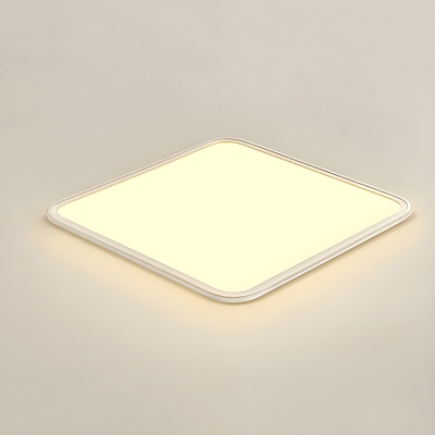 Rectangle Modern White Flush Mount Ceiling Light with Acrylic Shade - LED Bulbs included