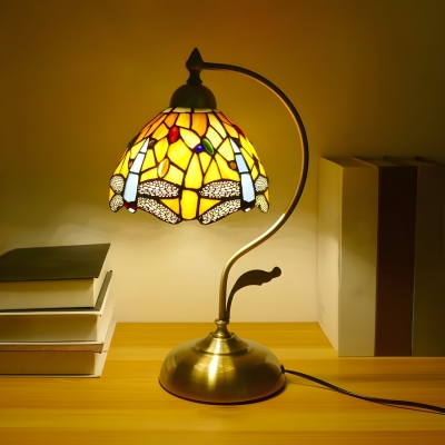 Sleek Glass and Metal Modern Table Lamp with LED Light Suitable for Residential Use
