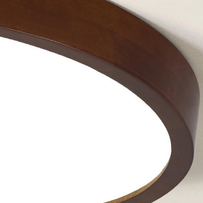 Contemporary Walnut Flush Mount LED Ceiling Light with Acrylic Shade for Modern Home Use