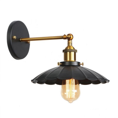 Industrial Style Metal Wall Lamp with Iron Shade for Residential Use