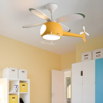 Kids' White Metal Ceiling Fan with Remote Control and 1 Light