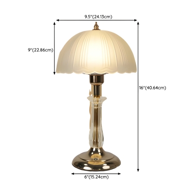 Minimalist Metal Modern Table Lamp with Glass Shade and Single Light Feature for Residential Use