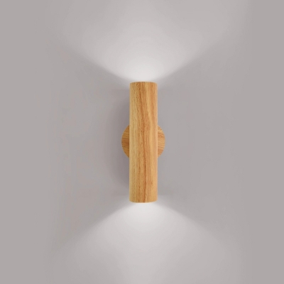 Modern Wood Wall Sconce with Up & Down Acrylic Shades - 2 Lights