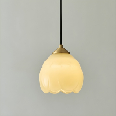 Monochrome Metal 3-Light Pendant with Downward Glass Shade and Adjustable Length