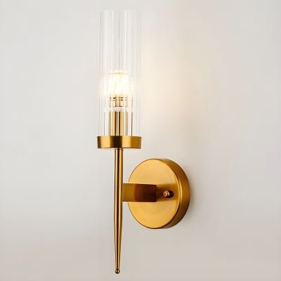 Sleek Modern Hardwired Wall Sconce with Clear Glass Shade - Elegant Home Lighting Solution
