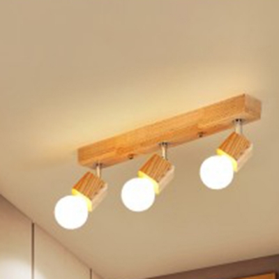 Versatile Modern Wood Vanity Light with E26/E27 Bulb Base for Various Rooms - No Assembly Required