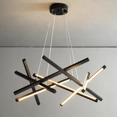 Contemporary LED Bulb Chandelier with Glass Shades and Modern Metallic Design in Neutral Warmth