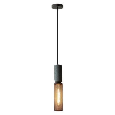 Fashionable Black Cement Pendant Light with Adjustable Hanging Length