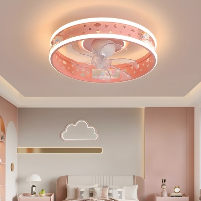 Kids' Ceiling Fan with Stepless Dimming LED Lights and Remote Control – Perfect for Homes