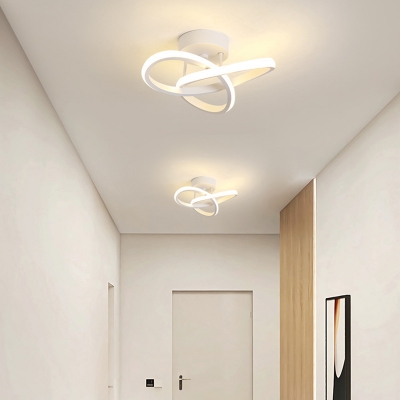 Modern LED Bulb Ceiling Light Fixture with White Shade and Acrylic Materials for Residential Use