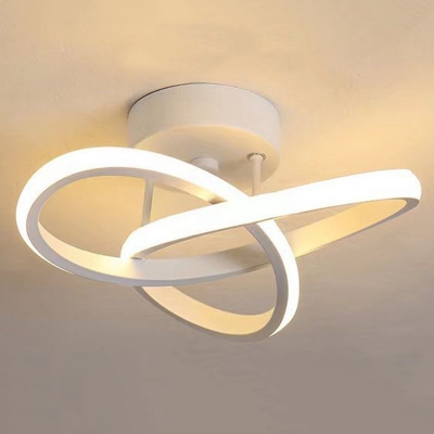 Modern LED Bulb Ceiling Light Fixture with White Shade and Acrylic Materials for Residential Use