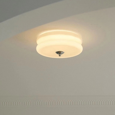 Modern Metal Flush Mount Ceiling Light with Clear Glass Shade, 3-Light LED Bulbs