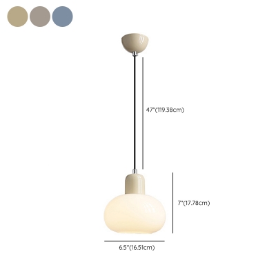 Modern Metal Pendant Light with White Glass Shade and Power Source- E26/E27