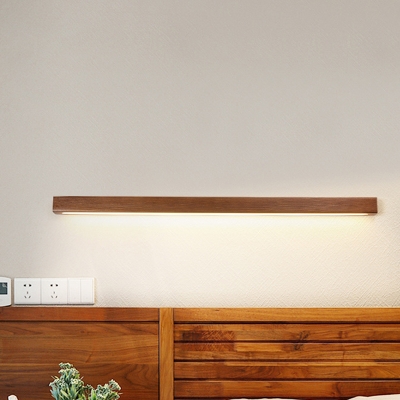 Modern Wood LED Bulb Wall Sconce with Downward Acrylic Shade
