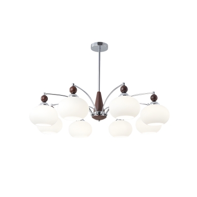 Belle Modern Chandelier with Glass Shades and Adjustable Hanging Length