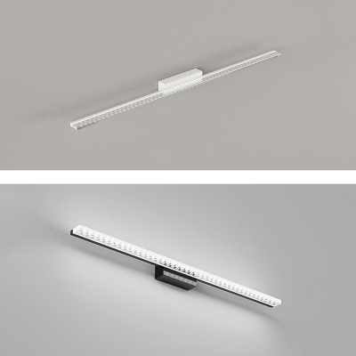 Elegant Straight Metal LED Vanity Light with White Acrylic Shade
