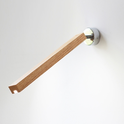 Modern 1-Light Hardwired Wall Lamp with White Plastic Shade in Wood Material