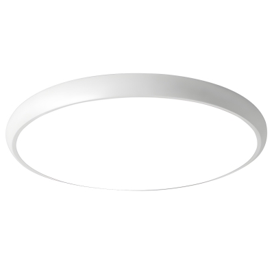 Modern Brushed Nickel LED Flush Mount Ceiling Light with White Acrylic Shade