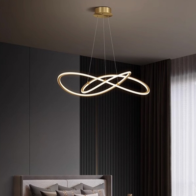 Modern LED Chandelier with Adjustable Hanging Length in Warm/White/Neutral Light of Dimming