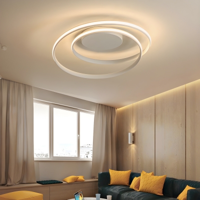 Modern LED Metal Close To Ceiling Light with Silica Gel Shade