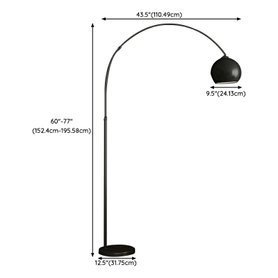 Modern Metal Arc Floor Lamp with Remote Control Stepless Dimming for Adjustable Height
