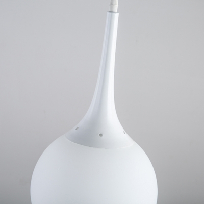 Modern White Pendant Light with Adjustable Hanging Length and Glass Shade