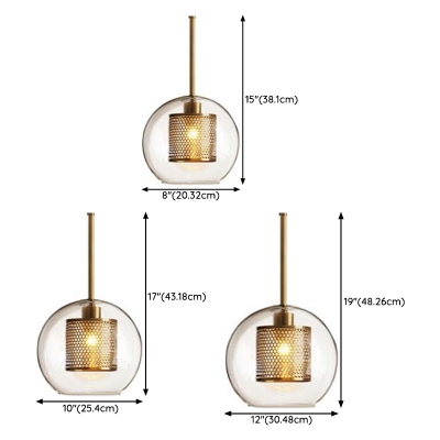 Sleek and Modern Metal Pendant Light with Clear Glass Shade for Elegant Home Decor
