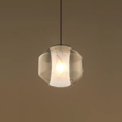 Clear Glass Pendant Light with Adjustable Cord for Modern Home Decor