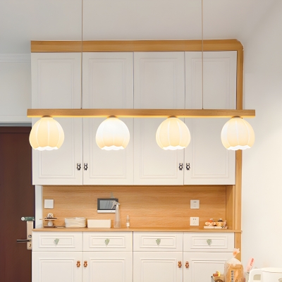 Contemporary Island Light with Adjustable Hanging Length and Glass Shade