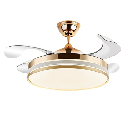 Elegant Acrylic Ceiling Fan with Dimmable LED Lights and Remote Control