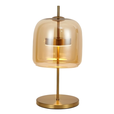 Elegant Metal Modern Table Lamp with Glass Shade for Residential Use