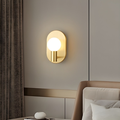 Hardwired Modern 1-Light Wall Sconce with Frosted Glass Shade - White