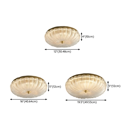 Modern Gold Flush Mount Ceiling Light with Frosted Glass Shade and LED Bulb for Residential Use