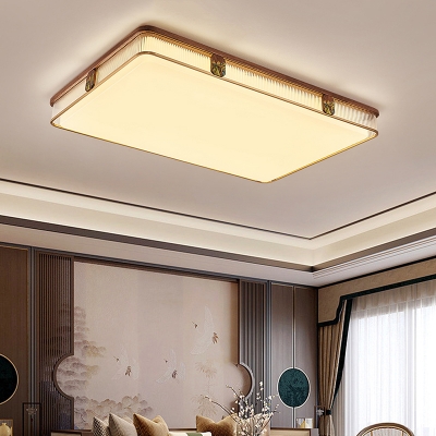 Modern Wooden Flush Mount Ceiling Light with Dimmable LED Bulbs, Ambient White Shade
