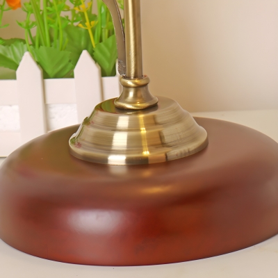 Sleek Metal Modern Table Lamp with Glass Shade and LED Lighting