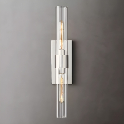 Stunning Clear Glass LED Wall 2-Light Sconce for Modern Home Decor