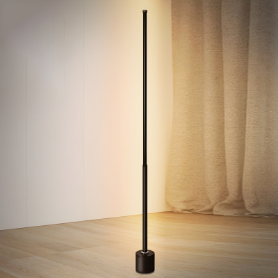 Black Acrylic LED Floor Lamps with Warm Light for Modern Residential Use