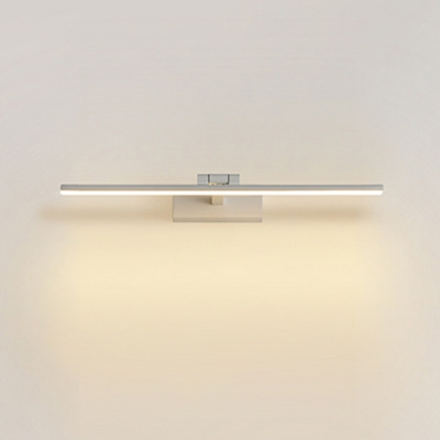 Elegant Straight Metal LED Vanity Light with White Silica Gel Shade