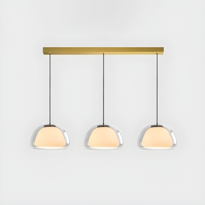 Golden Modern Pendant with Clear Glass Shade and Adjustable Hanging Length