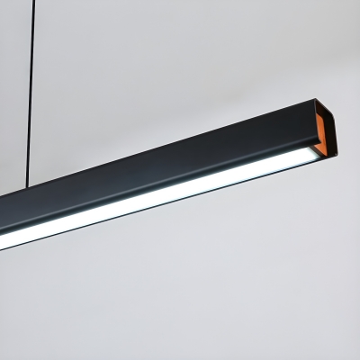 Modern Black Metal LED Island Light with Adjustable Hanging Length