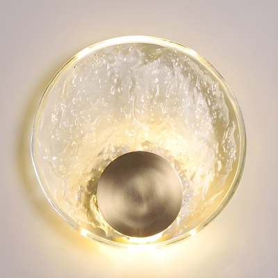 Modern Gold 1-Light LED Crystal Wall Sconce with Clear Shade