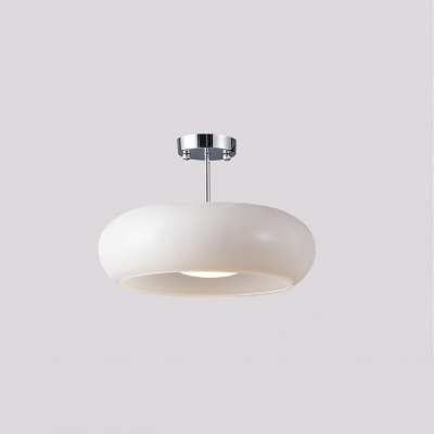 Modern Metal Semi-Flush Mount Ceiling Light with Glass Shade for Residential Use