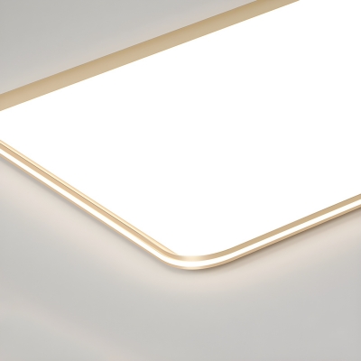 Modern Rectangular LED Flush Mount Ceiling Light in Metal with Aluminum Shade for Residential Use